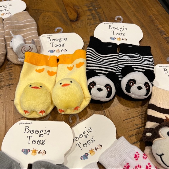 Lot Of 8 Pair Boogie Toes Socks Size 0-1 New W Tags rattle Various - Picture 6 of 7